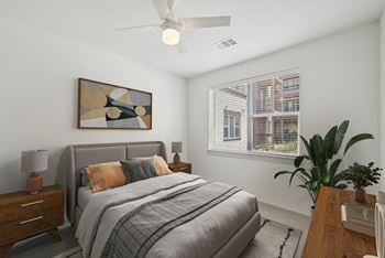 Virtually staged bedroom